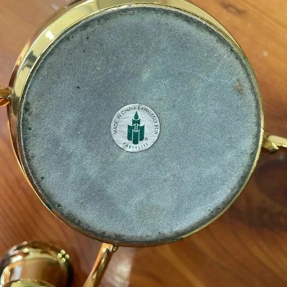 Partylite Two Pieces Winchester Candle Holder Solid Gold Brass Lacquer Finish - Picture 4 of 7